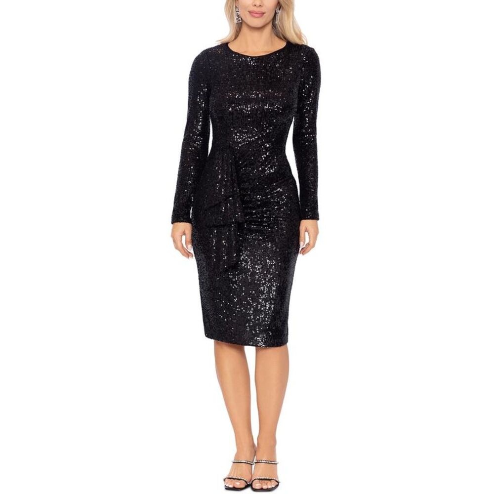 Xscape Black Long Sleeve Dress